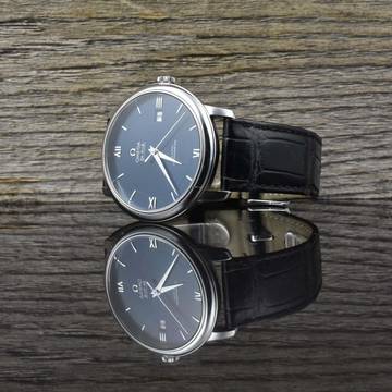  Omega De Ville Prestige Co Axial 424.13.40.20.03.001 Blue Dial - B&P 