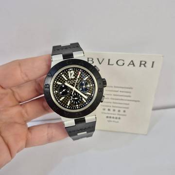  Bulgari Diagono Aluminium Chrono Carbon Fiber 44mm Automático Completo 