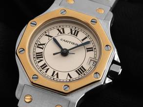 Thumbnail von Cartier Santos Octagon PM kleines Modell Ref.187903 1993 Full Set sehr gut Vintage Santos Octagon PM kleines Modell