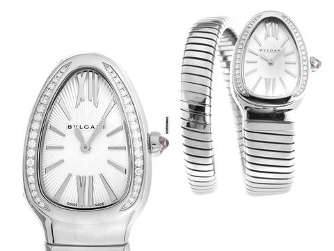  Bulgari Serpenti Tubogas Ref.101816 2026 Full Set Ungetragen Serpenti Tubogas Stahl Diamanten 