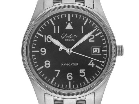  Glashütte Original Navigator Ref.11-03-30-70-74 1996 original Box sehr gut Vintage Navigator 