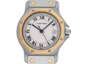 Thumbnail von Cartier Santos Octagon Ref.187902 1993 original Box sehr gut Vintage Santos Octagon GM großes Modell