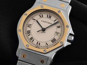 Thumbnail von Cartier Santos Octagon Ref.187902 1993 original Box sehr gut Vintage Santos Octagon GM großes Modell