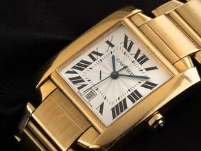 Thumbnail von Cartier Tank Française GM Großes Modell Ref.2302 2009 Box&Bschreibung sehr gut Vintage Tank Francaise GM Großes Modell 18kt Gelbgold 144g