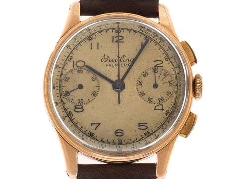  Breitling Premier Ref.760789 1955 original Box sehr gut Vintage Premier 18kt Roségold 