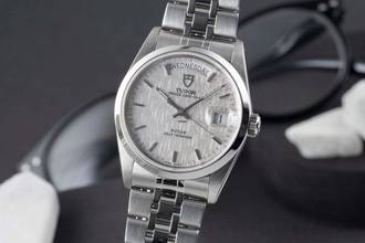 Tudor Prince Date Day Linen Dial Stainless Steel Automatic Men's Ref. 76200