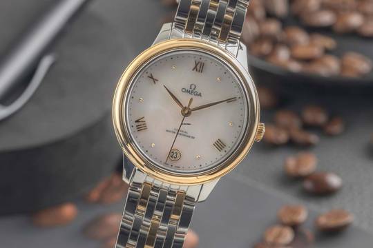  Omega De Ville Stahl / Gold Automatik Damenuhr Ref. 434.20.34.20.05.002 B&P 2024 