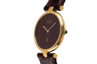 Thumbnail von Cartier Vendome LC GM Vermeil 925 Silber Red Dial Medium Size Klassiker