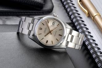 Thumbnail von Rolex Oysterdate Precision Silver Dial Stahl Handaufzug Herrenuhr Ref. 6694 Vintage