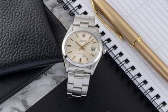 Thumbnail von Rolex Oysterdate Precision Silver Dial Stahl Handaufzug Herrenuhr Ref. 6694 Vintage