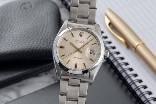  Rolex Oysterdate Precision Silver Dial Stahl Handaufzug Herrenuhr Ref. 6694 Vintage 