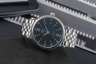 Thumbnail von IWC Portofino Automatic Green Diamonds Dial Edelstahl Automatik Herrenuhr Ref. IW458602