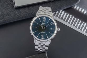 Thumbnail von IWC Portofino Automatic Green Diamonds Dial Edelstahl Automatik Herrenuhr Ref. IW458602