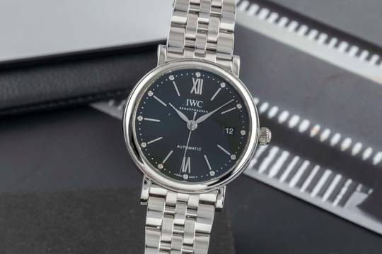  IWC Portofino Automatic Green Diamonds Dial Edelstahl Automatik Herrenuhr Ref. IW458602 