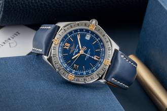 Thumbnail von Breitling Antares World Blue Dial Stahl / Gold Automatik Herrenuhr Ref. B32047.1
