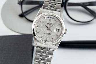  Tudor Prince Date Day Silver Dial Edelstahl Automatik Herrenuhr Ref. 76200 