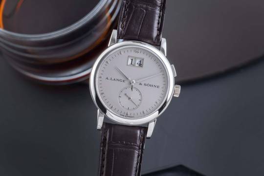  A. Lange & Söhne Saxonia 950 Platin Handaufzug Ref. 105.025 Seltenheit Box 