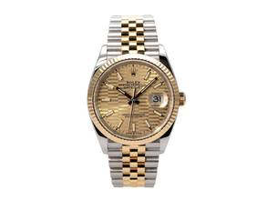 Rolex Datejust 36 Oystersteel / Yellow Gold Ref. 126233 with Golden Riffle Pattern Jubilee Bracelet