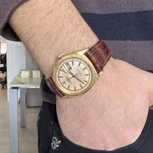 Thumbnail von Rolex Datejust 36 6305-1 Cream Radium dial yellow gold 18KT very rare 1954