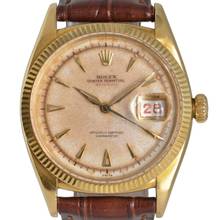 Thumbnail von Rolex Datejust 36 6305-1 Cream Radium dial yellow gold 18KT very rare 1954