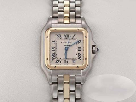  Cartier Panthère Edelstahl Gelbgold 750 Damenuhr Damen Stahl 18kt Yellow Gold Steel 