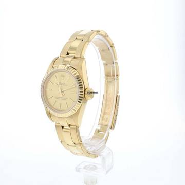  Rolex Oyster Perpetual 26 Lady 26 Yellow Gold Champagne Dial 