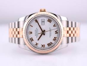 Thumbnail von Rolex Datejust 36 36mm Stainless Steel-rose Gold White Roman Full Set 2014