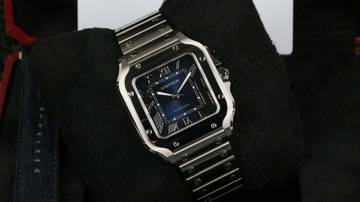 Thumbnail von Cartier Santos De Cartier Medium Blue WSSA0063 - New with VAT - Fullset 2026
