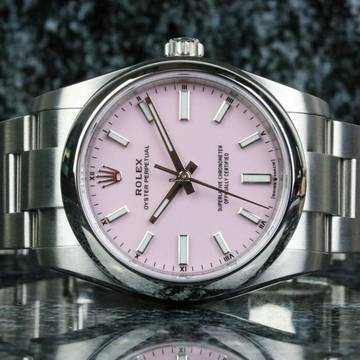  Rolex Oyster Perpetual 34 Candy Pink 124200 - New LC100 - Fullset 2026 