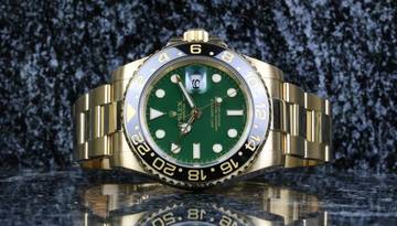 Rolex GMT-Master II Yellow Gold Green 116718LN - with Box - D Serial