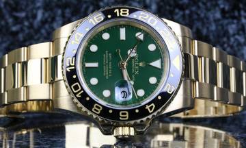 Thumbnail von Rolex GMT-Master II Yellow Gold Green 116718LN - with Box - D Serial