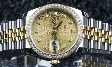 Thumbnail von Rolex Datejust 36 Steel Gold RBR Jubilee Champagne Diamond - Fullset 2012