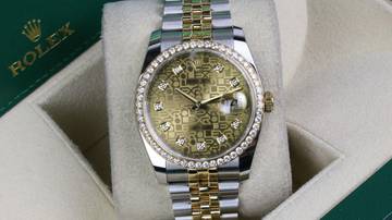 Thumbnail von Rolex Datejust 36 Steel Gold RBR Jubilee Champagne Diamond - Fullset 2012