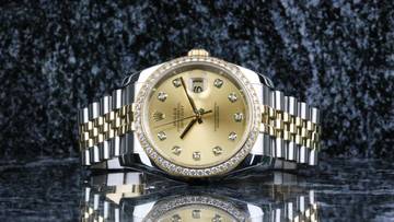 Thumbnail von Rolex Datejust 36 Steel Gold RBR Jubilee Champagne Diamond - Fullset 2010