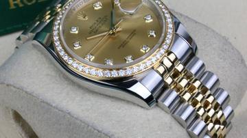 Thumbnail von Rolex Datejust 36 Steel Gold RBR Jubilee Champagne Diamond - Fullset 2010