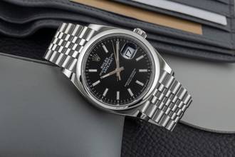 Thumbnail von Rolex Datejust 36 Black Dial Stahl Automatik Herrenuhr Ref 126200 B&P 2020 LC100