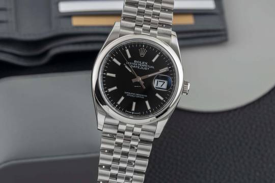  Rolex Datejust 36 Black Dial Stahl Automatik Herrenuhr Ref 126200 B&P 2020 LC100 