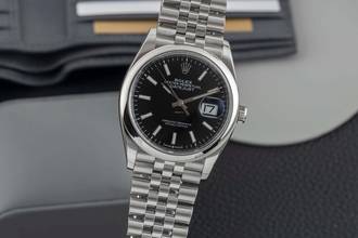  Rolex Datejust 36 Black Dial Stahl Automatik Herrenuhr Ref 126200 B&P 2020 LC100 