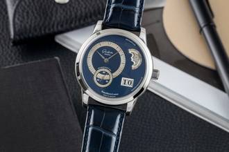 Glashütte Original PanoMaticLunar Steel Automatic Men's Watch Ref 1-90-02-05-02-04 B&P 2007