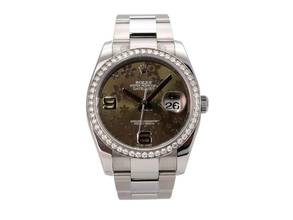  Rolex Datejust 36 Edelstahl / Weißgold Diamant Lünette Ref. 116244 