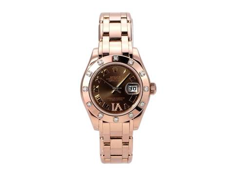  Rolex Lady-Datejust Perlmaster 29 Everose-Gold 80315 Choco Römisch 