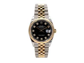 Thumbnail von Rolex Datejust 36 Oystersteel / Gelbgold Ref. 126233 Schwarz Diamant Jubile-Band