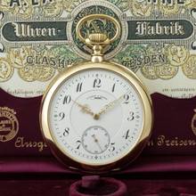 Thumbnail von A. Lange & Söhne Grosse Lange 1 Echte Anker-Chronometer mit Gulliame-Unruh Etui & Museums Zertifikat 18k Gold 1A Sehr seltene Glashütter Ankerchronometer mit Großen Unruh