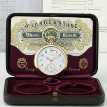 Thumbnail von A. Lange & Söhne Grosse Lange 1 Echte Anker-Chronometer mit Gulliame-Unruh Etui & Museums Zertifikat 18k Gold 1A Sehr seltene Glashütter Ankerchronometer mit Großen Unruh