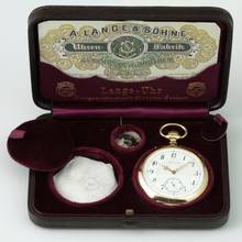 Thumbnail von A. Lange & Söhne Grosse Lange 1 Echte Anker-Chronometer mit Gulliame-Unruh Etui & Museums Zertifikat 18k Gold 1A Sehr seltene Glashütter Ankerchronometer mit Großen Unruh