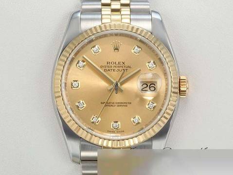  Rolex Datejust 36 36mm 116233 2012 Diamanten Stahl Gelbgold 750 Automatik Stainless Steel 18kt Yellow Gold Jubilé-band Chronometer Oyster 