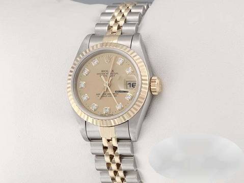  Rolex Lady-Datejust Edelstahl Gelbgold 750 Diamanten 1997 Automatik Gold Stainless Steel 18kt Yellow Gold Jubilé-band Chronometer Oyster 