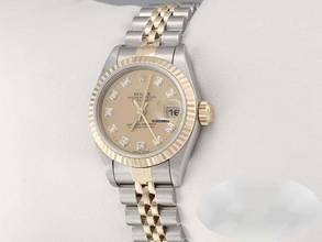  Rolex Lady-Datejust Edelstahl Gelbgold 750 Diamanten 1997 Automatik Gold Stainless Steel 18kt Yellow Gold Jubilé-band Chronometer Oyster 