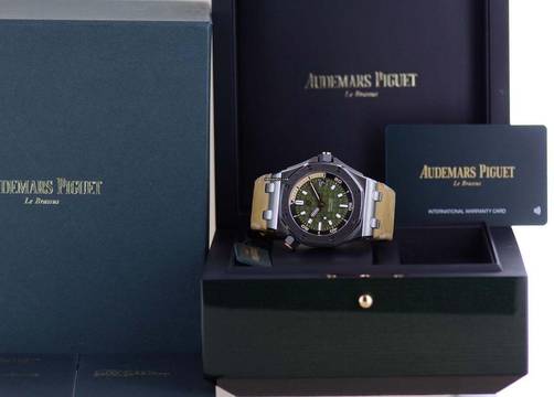  Audemars Piguet Royal Oak Offshore Diver green Dial Khaki B+P 