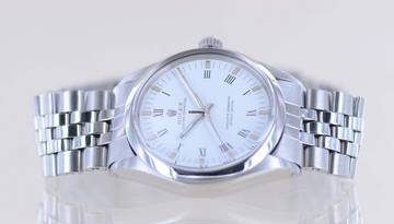 Thumbnail von Rolex Oyster Perpetual 34 Vintage Jubiléband White dial Chronometer 1975 B+P rar